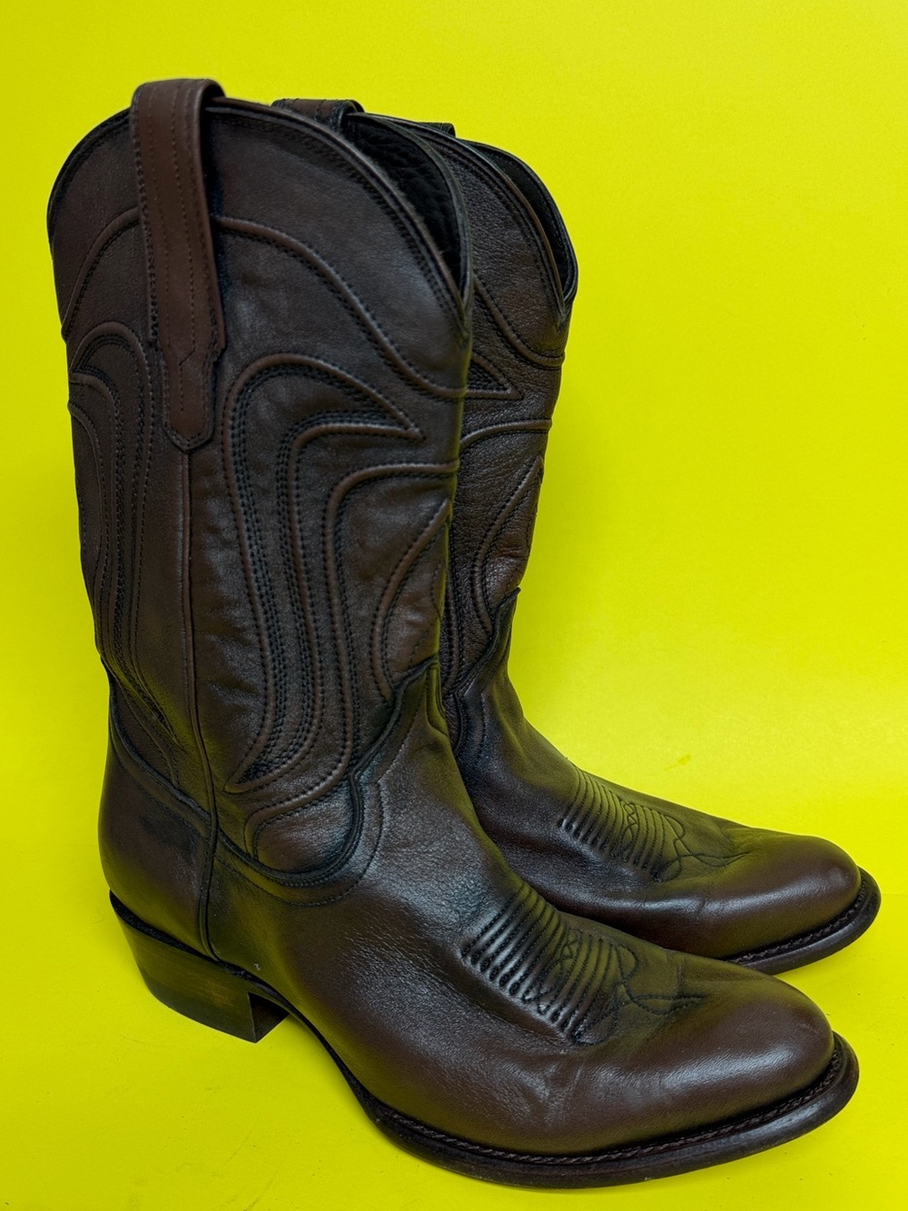 Tecovas The Cartwright Mens 10.5 EE Iced Tea Brown Leather Cowboy Western Boots
